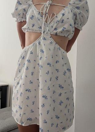 Летнее женское платье с вырезами на талии h&amp;m