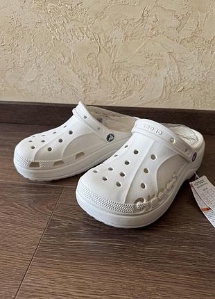 Білі крокси. platform clog crocs. 25-25,5 устілка