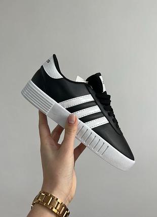 Женские кроссовки adidas court bold,черно-белые кроссовки адидас, демисезонные