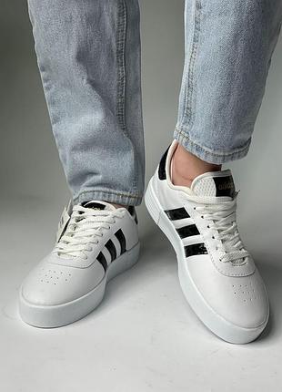 Женские кроссовки adidas court bold, белые с черным кроссовки адидас, демисезонные6 фото