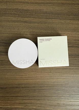 Тональний кушон для обличчя missha m magic cushion cover lasting тон 21
