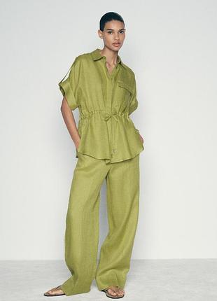 Zara брюки льон