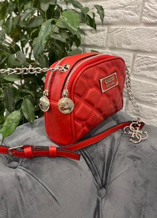Женская сумка guess bag красная2 фото
