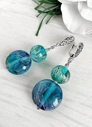 Сережки з муранського скла