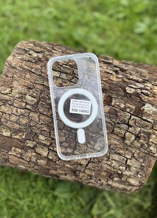 Прозорий чохол з magsafe для iphone 14 pro