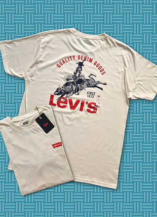 Футболка оверсайз levis, футболка чоловіча оригінальна бежева