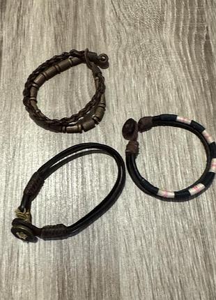 Abercrombie&fitch браслети, шкіра, тканина