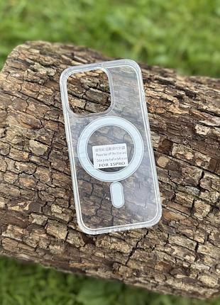 Прозорий чохол з magsafe для iphone 15 pro