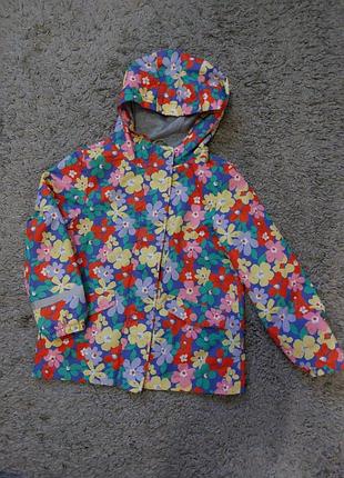 Дождевик ветровка на девочку, куртка в цветочный принт