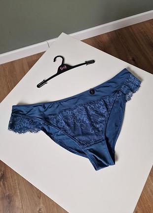 Трусики синие бразилиана кружевные hunkemoller xl ТВ 14 44