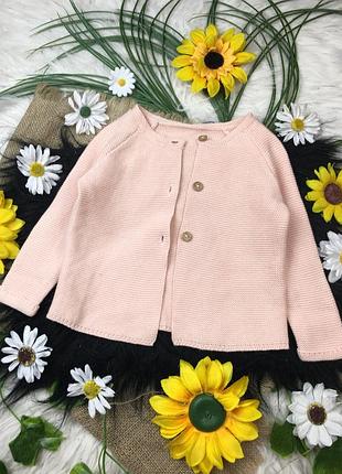 Рожева вʼязана кофта на 6-9 міс