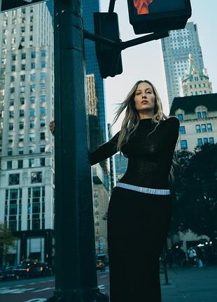 Спідниця міді з подвійним поясом zara