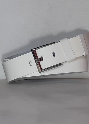 Уценка. ремень 02.101.008 кожаный молочно-белый очень широкий (5 х 125 см)