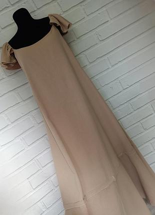 Длинное платье сарафан бежевого цвета nasty gal состав коттон размер s/m