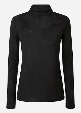 Базовий чорний гольф водолазка в рубчик розмір л