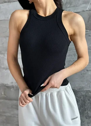 Нова 🖤 базова майка zara в рубчик (чорна та біла) футболка кроп топ