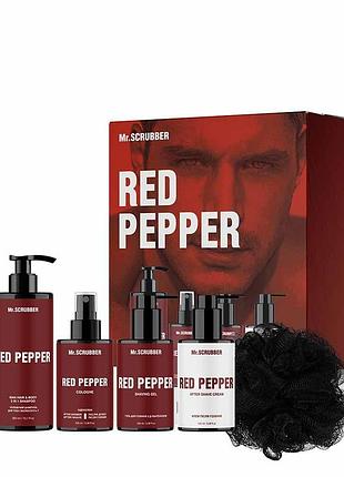 Парфумований набір косметики для чоловіків. red pepper perfumed men’s essentials set mr.scrubber