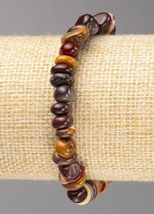 Браслет з каменю яшма мукаїт галтівка