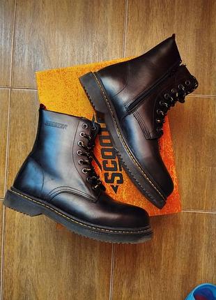 Берцы scooter кожа в стиле martens сапоги ботинки