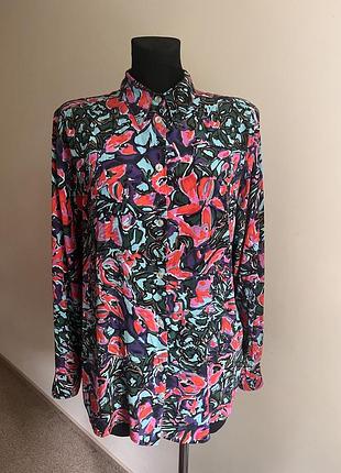 Шовк 100% silk блуза блузка сорочка акварель