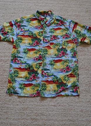 Рубашка-рубашка-тениска мужская летняя гавайка с коротким рукавом размер l easy