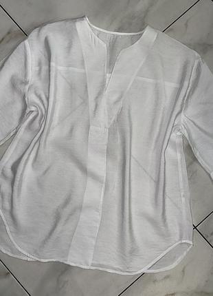 Легкая коттоновая белая блуза рубашка кофточка 2xl-3xl (54-56).