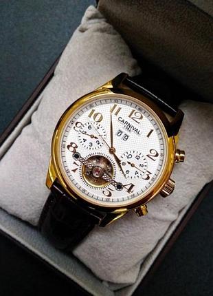 Мужские механические часы carnival swiss brown