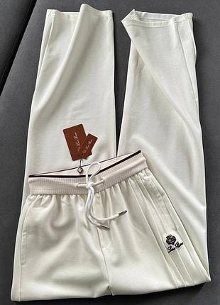 Штани брюки білі висока посадка на завʼязках