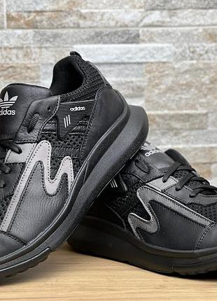 Летние кроссовки adidas victory black кожа нубук сетка7 фото