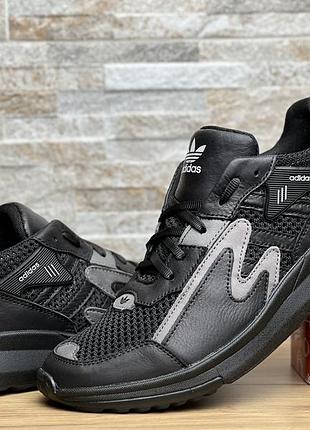 Летние кроссовки adidas victory black кожа нубук сетка9 фото