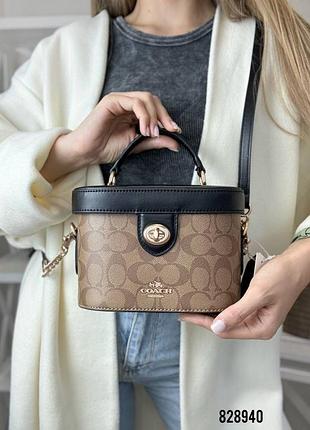 Сумка валізка coach натуральна шкіра люкс