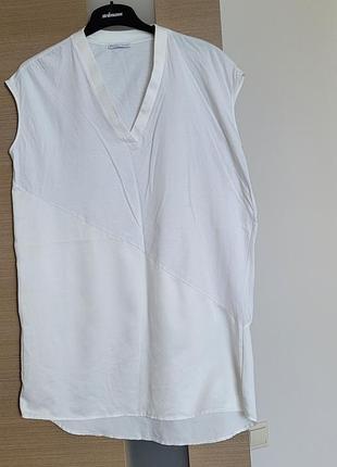 Платье миди белое zara свободное комбинированное размер s-m