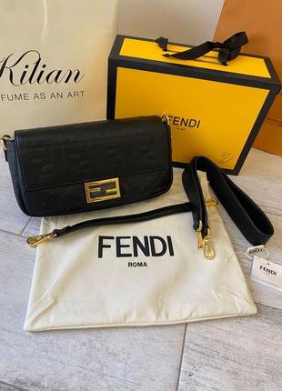 Сумка fendi baguette ff black nappa2 фото