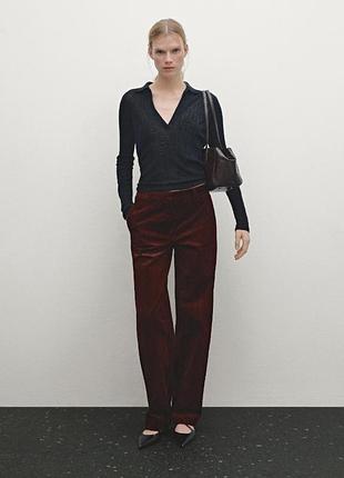 Новые вельветовые брюки прямые massimo dutti, размер xl (42)
