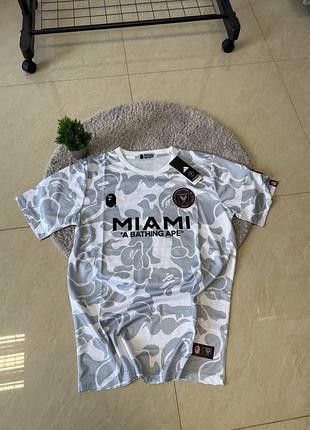 Фудболка от бренда adidas x inter miami cf x bape camo jersey