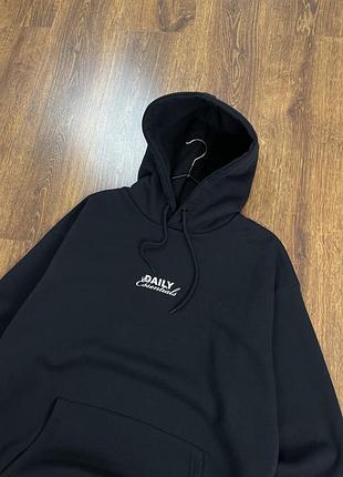 Чорне оверсайз худі smog з принтом, толстовка, кофта, смог