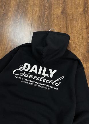 Чорне оверсайз худі smog з принтом, толстовка, кофта, смог