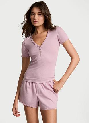 Піжама modal henley tee & boxer short set вікторія сікрет