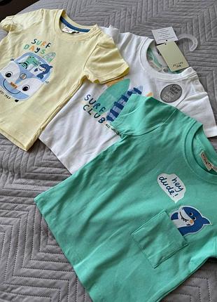 Новый комплект из футболок, 3 шт. 100% cotton, р-р 80с 6-12 месяцев
