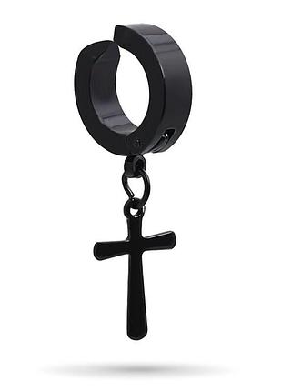 Сережки-кліпси з хрестом