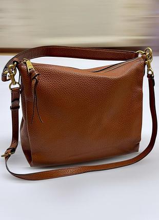 Шкіряна коричнева сумка хобо coach оригінал