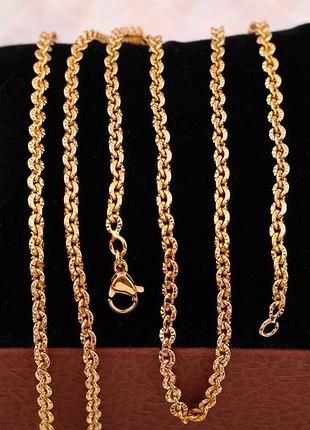 Цепь xuping jewelry плотная якорная с огранкой 45 см 2.5 мм золотистая