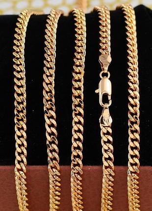 Цепь xuping jewelry панцирная гурмета 45 см 4 мм золотистая