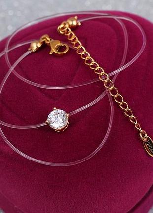 Леска xuping jewelry с кулоном 6 мм 40 см добавка 5 см золотистая