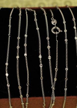Цепь xuping jewelry панцырная с круглыми вставками 45 см 1 мм серебристая