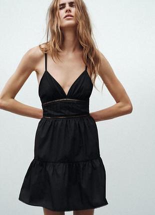 Поплиновый сарафан zara, платье хлопковое зара