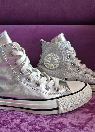 Серебристі кеди конверси converse розмір 35