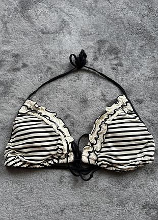 Верх від купальника ліф смугастий на звʼязках з рюшами