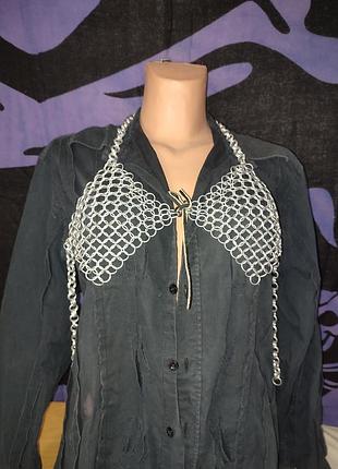 Кольчужный топ лиф бикини, ромб 12 см, 340 грамм, handmade