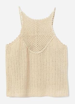 Натуральный вязаный топ майка h&m хлопок